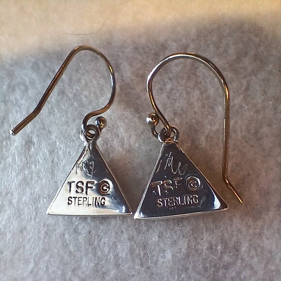 Touch of Santa Fe Multi Stone Inlay Dangle Earrings in Sterling Silver - Picture 7 of 8